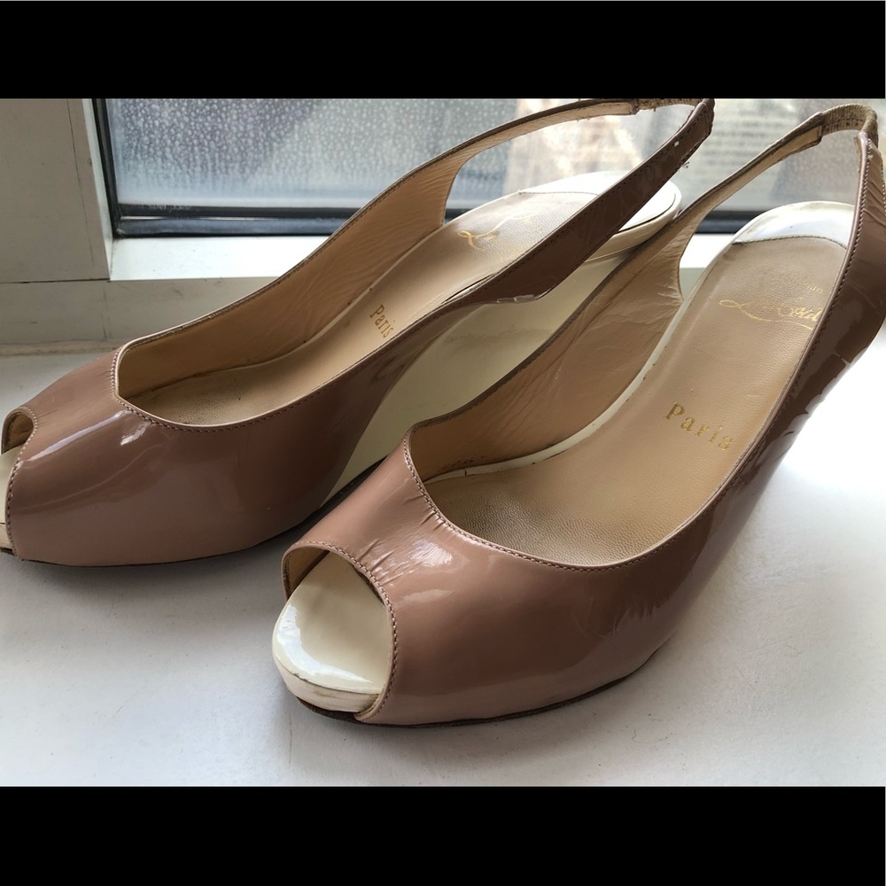Christian Louboutin NUDE WEDGE HEELS